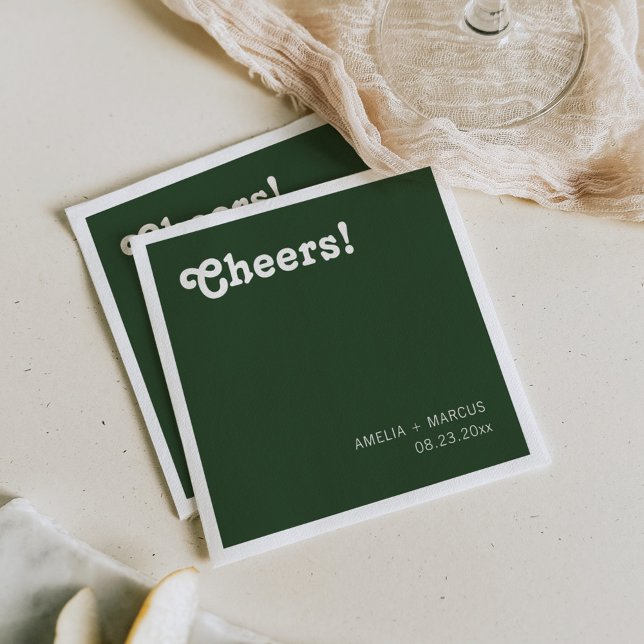 Serviette En Papier Mariage moderne rétro (Créateur téléchargé)