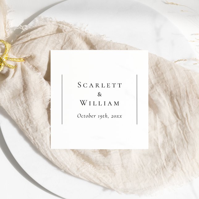Serviette En Papier Mariage moderne simple Napkin (Créateur téléchargé)