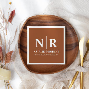 Serviette En Papier Mariage Monogramme Initiales De Mariée Et De Salle