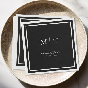 Serviette En Papier Mariage Monogramme moderne minimaliste