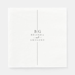 Serviette En Papier Mariage monogramme moderne minimaliste en ligne