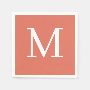 Serviette En Papier Mariage monogramme Napkin Terracotta Design