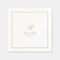 Mariage monogramme or classique simple