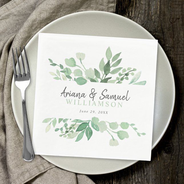 Serviette En Papier Mariage Napkin verdoyant (Créateur téléchargé)