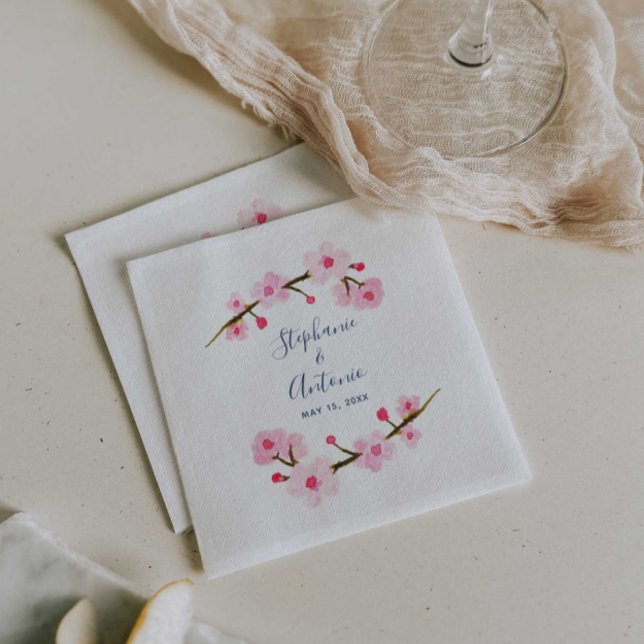 Serviette En Papier Mariage Napkins rose vif (Créateur téléchargé)