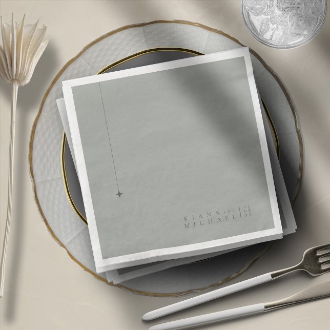 Serviette En Papier Mariage neutre chic Sage Grey ID1020 (Créateur téléchargé)