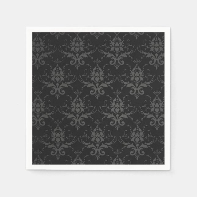 Serviette En Papier Mariage noir gothique table papier Halloween Napki (Devant)