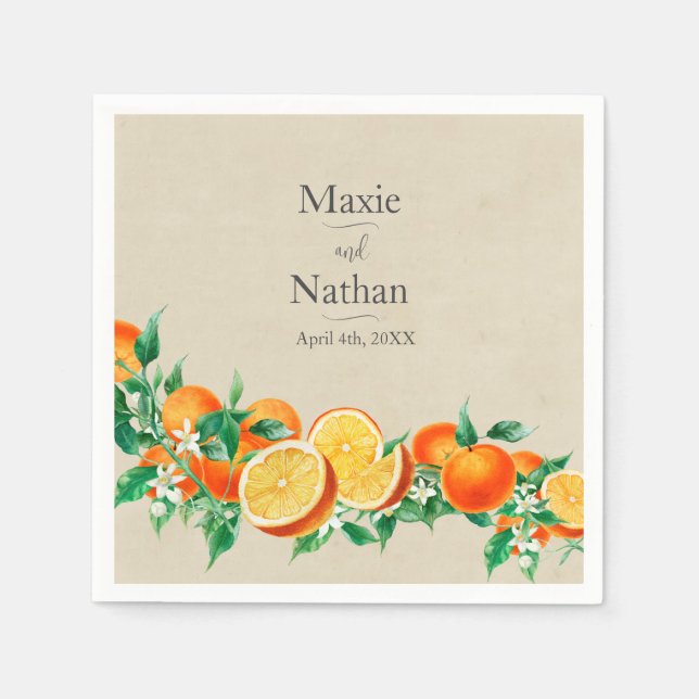 Serviette En Papier Mariage Orange Blossom (Devant)