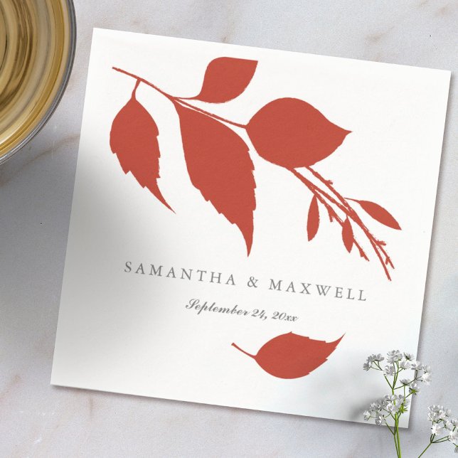 Serviette En Papier Mariage orange brûlé thème Cocktail serviettes (Orange wedding theme custom cocktail napkins by Victoria Grigaliunas Do Tell A Belle)