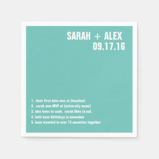 Serviette En Papier Mariage ou douche Fun Facts Cocktail Napkin