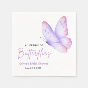Serviette En Papier Mariage papillons pour toute une vie Rose Violet