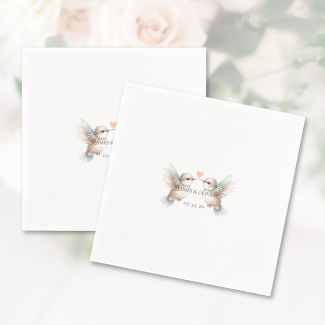 Serviette En Papier Mariage personnalisé (Custom Adorable Wedding Napkins)