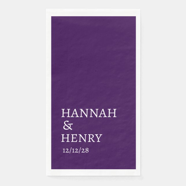 SERVIETTE EN PAPIER MARIAGE PERSONNALISÉ AVEC ÉCRITURE MINIMALISTE MOD (Devant)