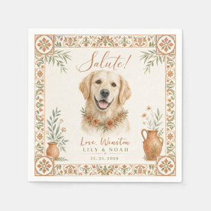 Serviette En Papier Mariage personnalisé Chien Retriever doré Italien 