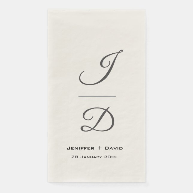 Serviette En Papier Mariage personnalisé, douche nuptiale/cadeau fianç (Devant)