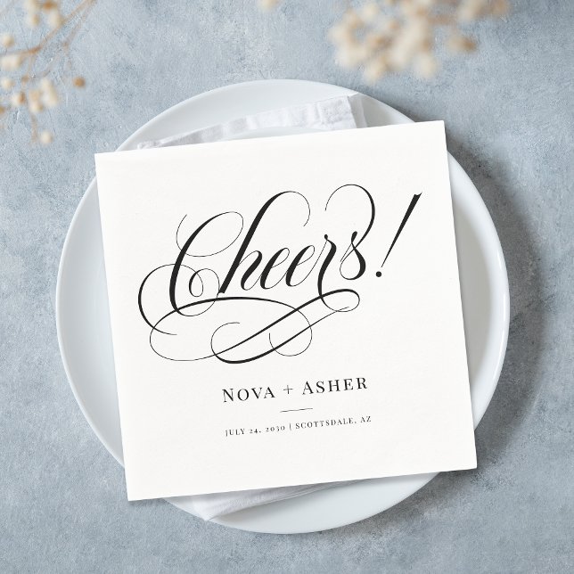 Serviette En Papier Mariage personnalisé élégant (Créateur téléchargé)