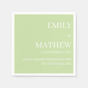 SERVIETTE EN PAPIER MARIAGE PERSONNALISÉ ÉLÉGANT CLASSIQUE MODERNE DE 