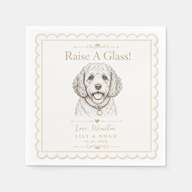Serviette En Papier Mariage personnalisé Goldendoodle Cadeau pour amou (Devant)