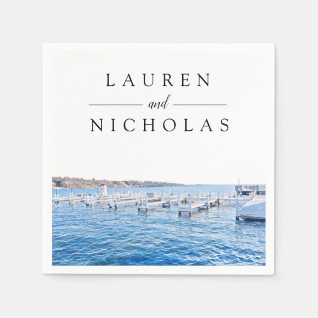 Serviette En Papier Mariage personnalisé Lake House Napkins (Devant)