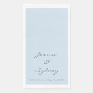 Serviette En Papier Mariage personnalisé minimaliste bleu marine