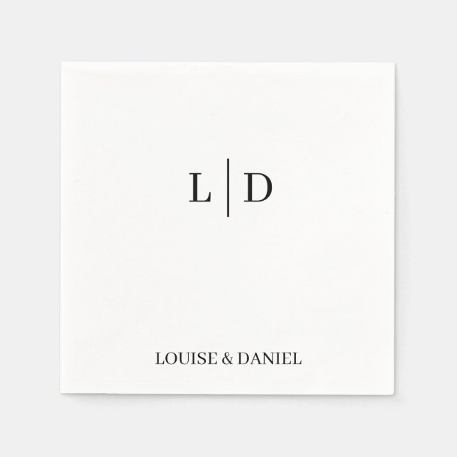 Serviette En Papier Mariage personnalisé minimaliste et simple (Devant)