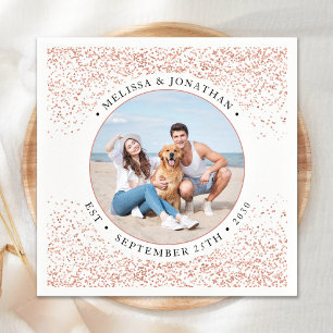 Serviette En Papier Mariage Personnalisé Rose Parties scintillant or p