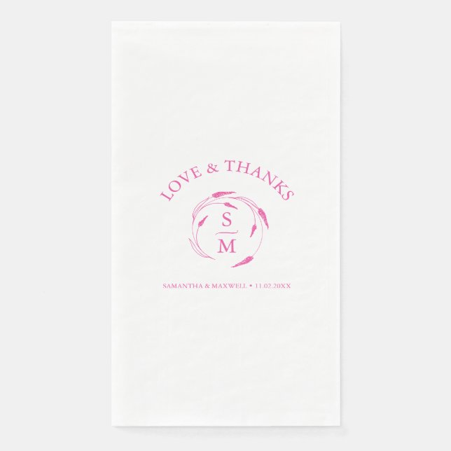 Serviette En Papier Mariage personnalisé serviettes Initiales monogram (Devant)