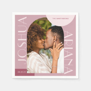 Serviette En Papier Mariage photo Chic Burgundy Arch