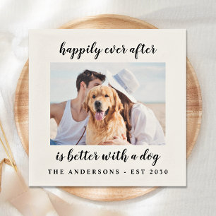 Serviette En Papier Mariage photo de chien personnalisé