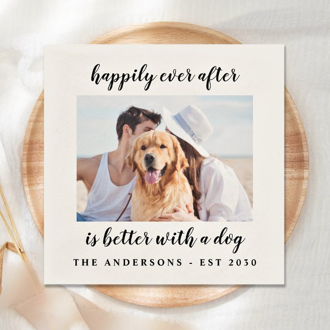 Serviette En Papier Mariage photo de chien personnalisé (Créateur téléchargé)
