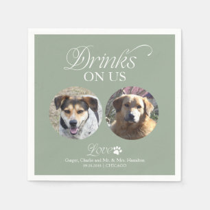 Serviette En Papier Mariage Photo De Compagnie Minimaliste Vert Sauge