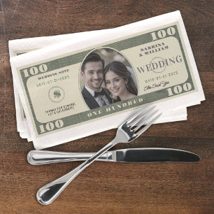 Serviette En Papier mariage photo de facture de 100 dollars