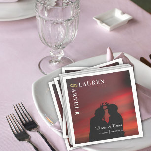 Serviette En Papier Mariage photo minimaliste ultra chic moderne