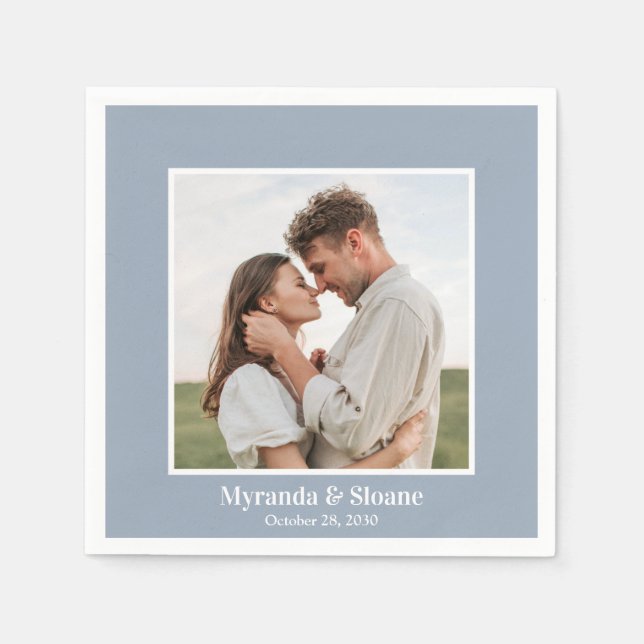 Serviette En Papier Mariage photo moderne (Devant)