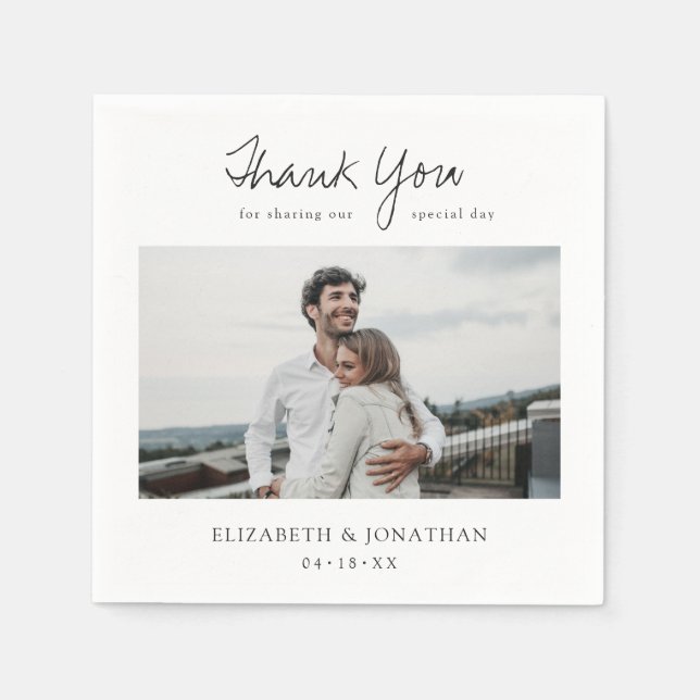 Serviette En Papier Mariage photo personnalisé (Devant)