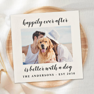 Serviette En Papier Mariage photo personnalisé chien animal de compagn