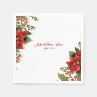 Serviette En Papier Mariage Poinsettia Napkins
