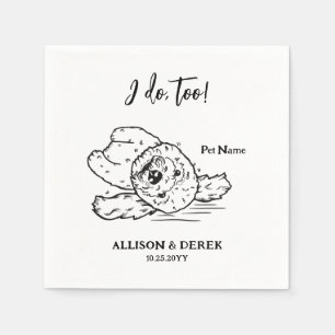 Serviette En Papier Mariage Portrait de chien personnalisé