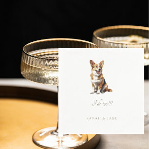 Serviette En Papier Mariage pour animal domestique Welsh Corgi personn