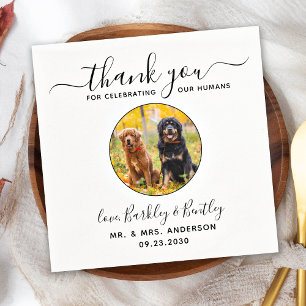 Serviette En Papier Mariage pour animaux de compagnie moderne élégant 