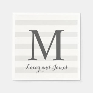 Serviette En Papier Mariage rayé Napkin