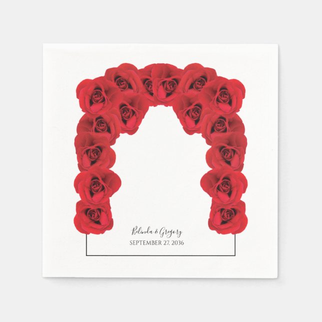Serviette En Papier Mariage Red Roses (Devant)