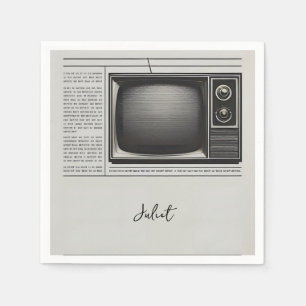 Serviette En Papier Mariage Rétro Vintage Journaux Anciens Shower de M