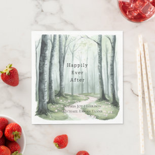 Serviette En Papier Mariage romantique dans une forêt enchantée
