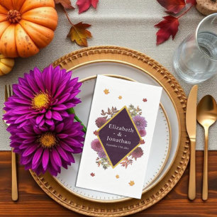 Serviette En Papier Mariage romantique d'automne au dahlia