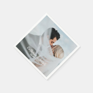 Serviette En Papier Mariage romantique de la mariée et du marié
