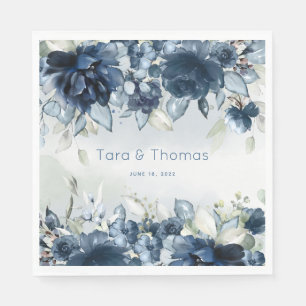 Serviette En Papier Mariage Rose en cascade 6 pouces Carré