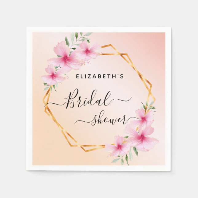 Serviette En Papier Mariage rose gold pailleté gouttes de glamour (Devant)