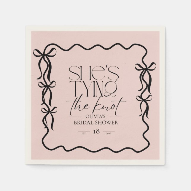 Serviette En Papier Mariage Rose Noir Enterrement de Vie de Jeune Fill (Devant)