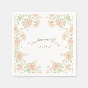 Serviette En Papier Mariage Rose Pêche